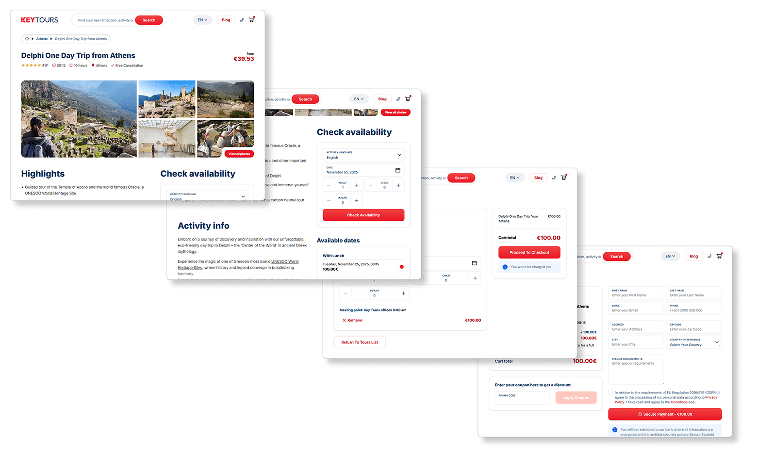 Keytours - booking flow
